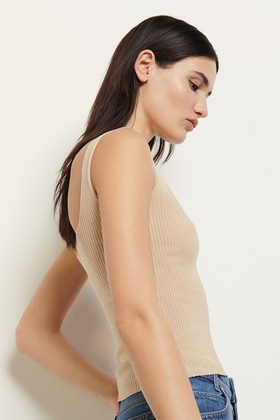 Ribbed Knit Cropped Vest Top from Sandro