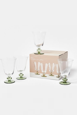 Lowes Green Wine Glasses Set of Four from Oliver Bonas