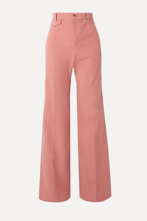 Organic Cotton-Canvas Wide-Leg Trousers from Chloé 