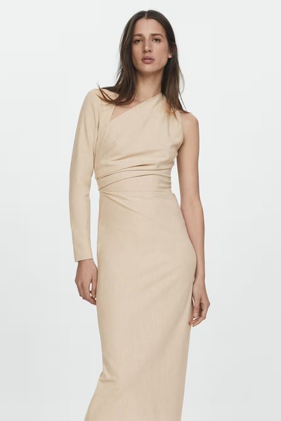 Asymmetric Draped Gown from Mango