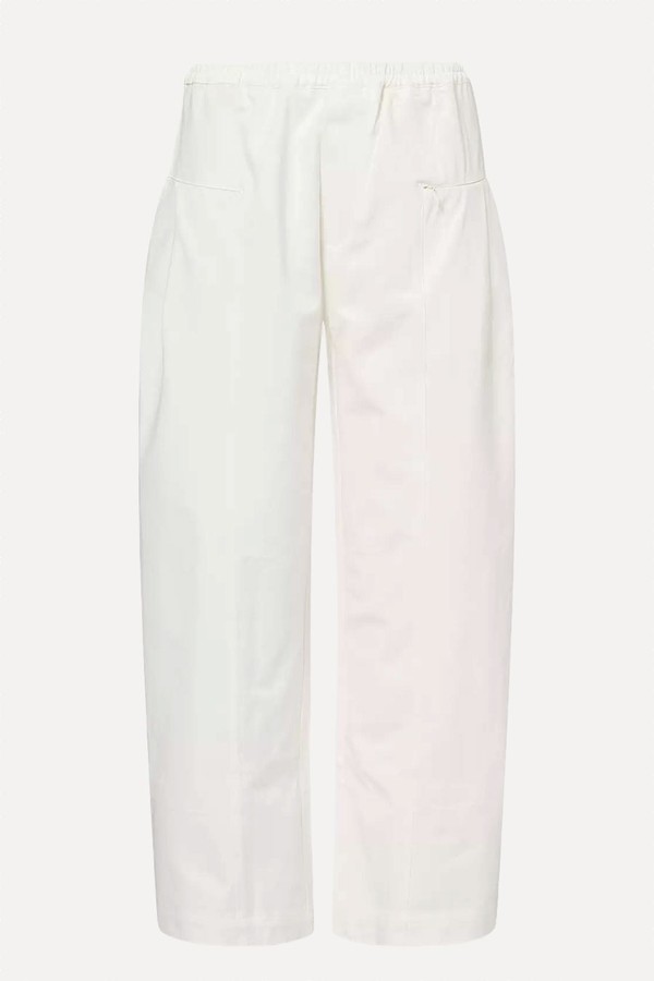 Barrel-Leg Zip-Pocket Cotton Trousers from Deiji Studios