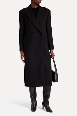 Double-Breasted Twill Coat from Sandro