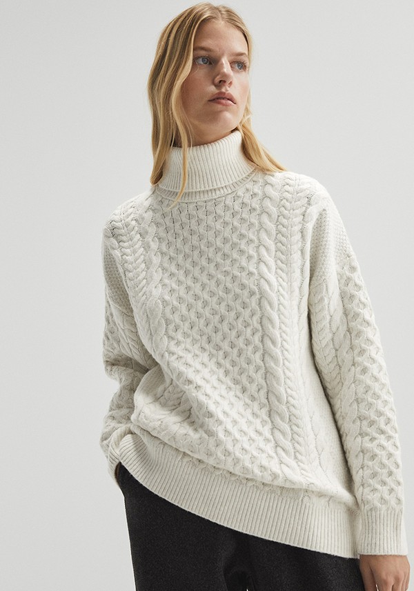 High Neck Cable Knit Jumper from Oysho