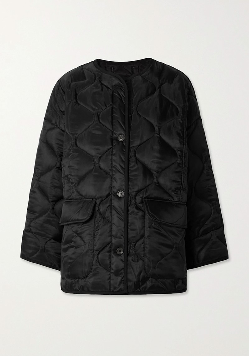  Black Quilted Padded Ripstop Jacket from The Frankie Shop