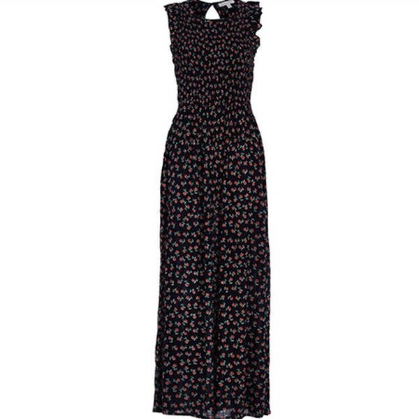 Navy Floral Print Maxi Dress