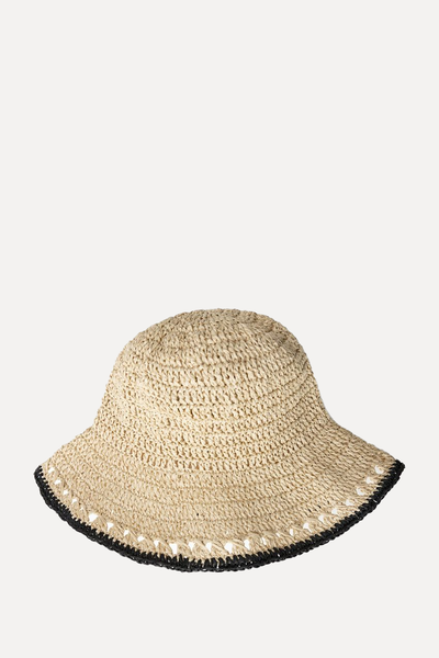 Contrast Woven Bucket Hat from Zara