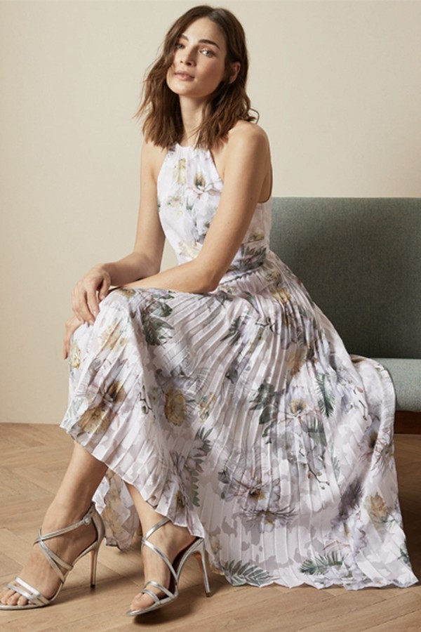 Woodland Pleated Maxi Dress