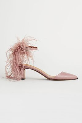 Rose Feather Ankle Heels from ATP Atelier