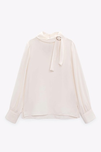 Blouse With Rhinestone Buckle from Zara