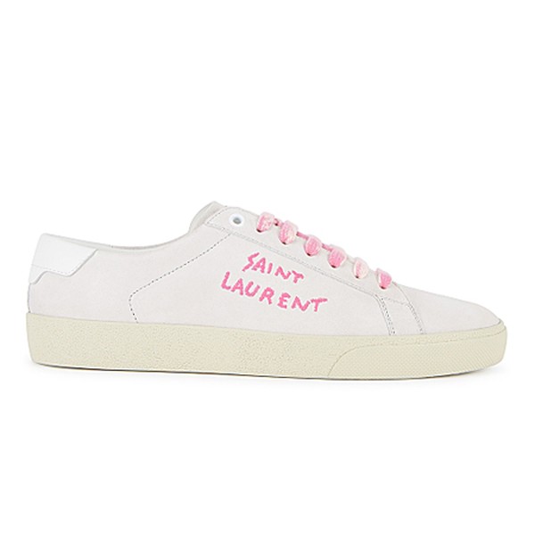 Court Pale Pink Brushed Suede Sneakers from Saint Laurent