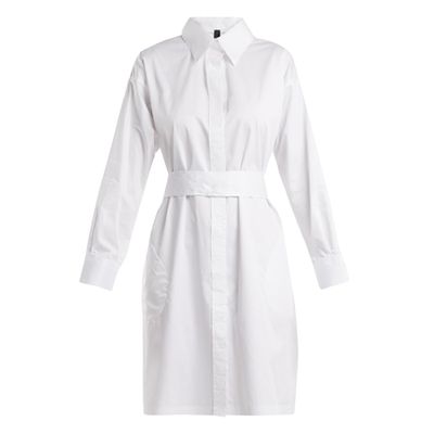 Belted Cotton-Poplin Shirtdress from Norma Kamali