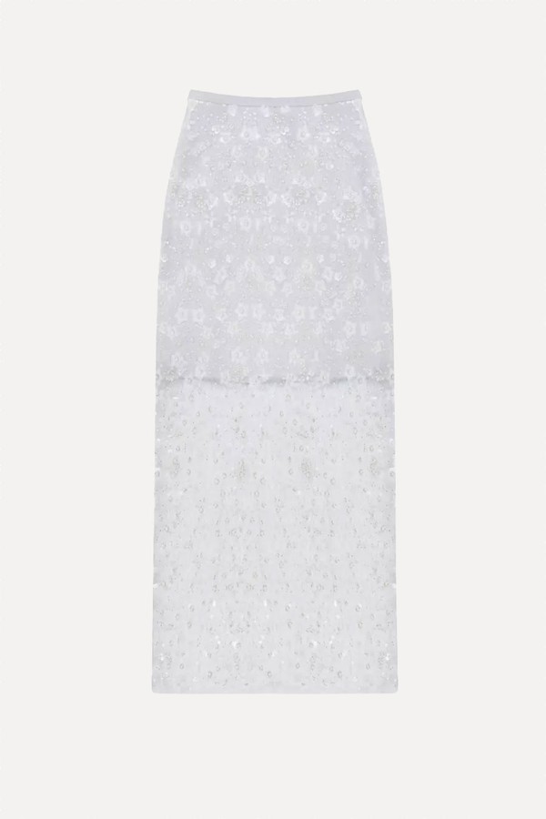 Sequin Floral Maxi Column Skirt from RO&ZO