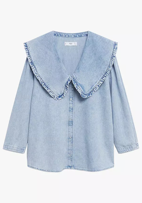 Grace Cotton Frill Collar Top from Mango