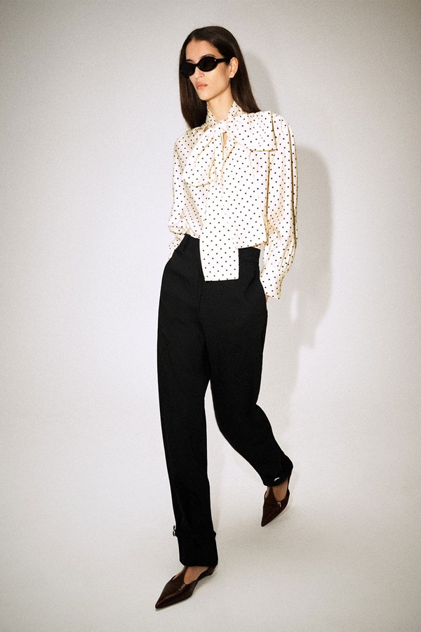 Scarf-Detail Polka-Dot Shirt from COS