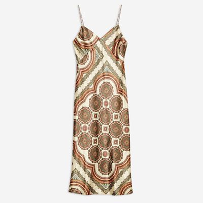 Paisley Satin Slip Dress