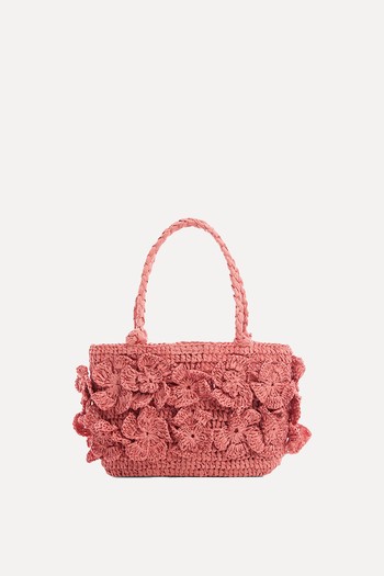 Raffia Effect Flower Bag from Mango