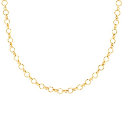 Circle Link Chain Necklace In Gold