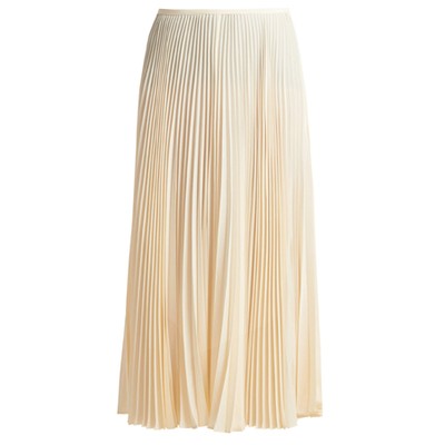 Abbot Pleated Silk Crepe De Chine Skirt from Joseph