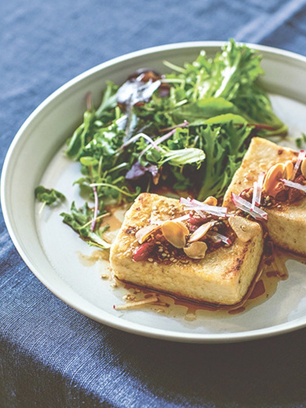 Yaki Tofu, Tofu Steaks With Sesame & Soy Dressing