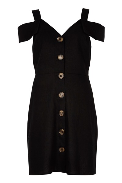 Button Bardot Midi Dress