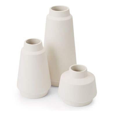 Set of Three White Vases