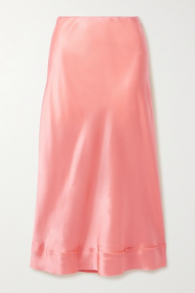 Stella Silk-Satin Midi Skirt from Lee Mathews