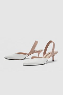 Slingback Court Shoes With Elastic Strap from Zara