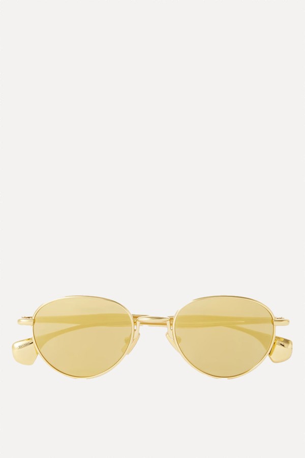 Round-Frame Gold-Tone Sunglasses from BOTTEGA VENETA EYEWEAR