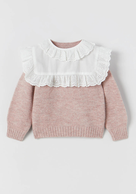 Knit Sweater With Contrasting Collar  from Zara