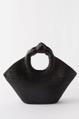 Castell Leather & Raffia Tote Bag from Hereu