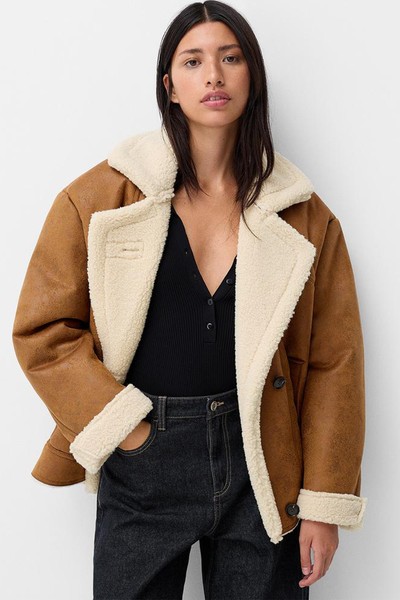 Double-Faced 3/4 Length Coat from Bershka