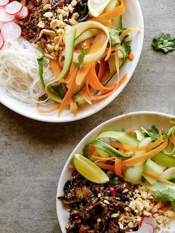 Mixed Mushroom & Aubergine Vietnamese Salad Bowl