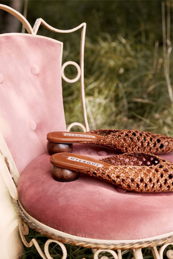 Brown Braided Mesh Mules 