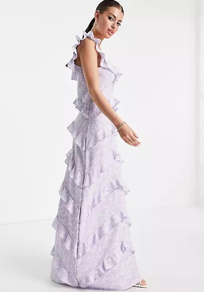 Purple Tiered Maxi Dress from Pretty Lavish