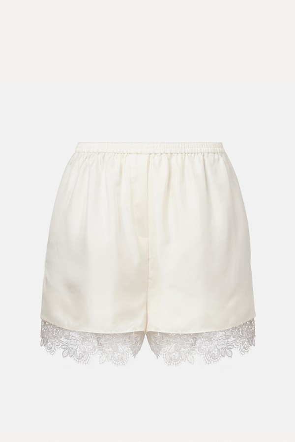 Lace-Trimmed Silk Shorts from Róhe