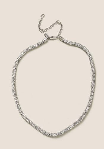 Rhinestone Short Rope Necklace