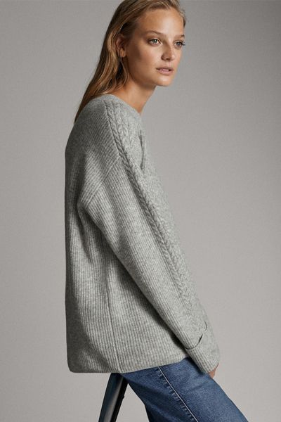 Cape-Style Purl Knit Sweater from Massimo Dutti