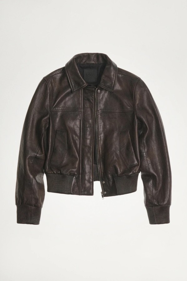 Leather Bomber Jacket from Mango