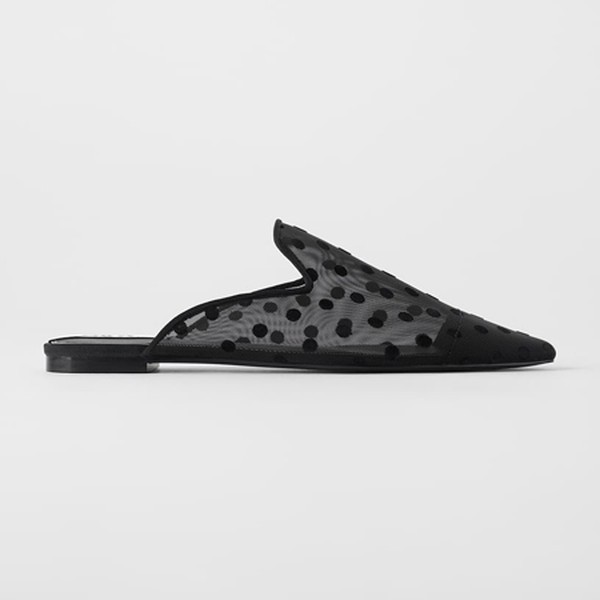 Polka Dot Mesh Mules from Zara