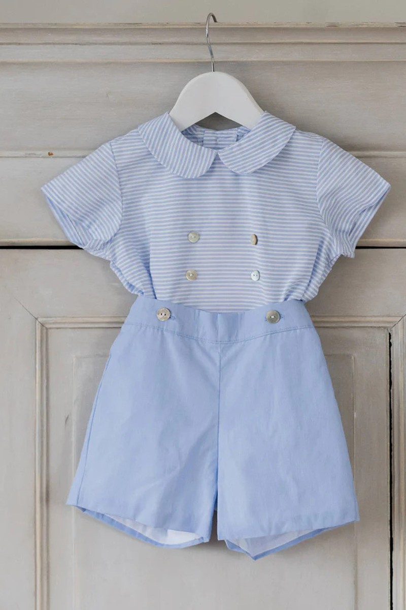 Blue Stripe Fantino Baby Boy Set from La Coqueta