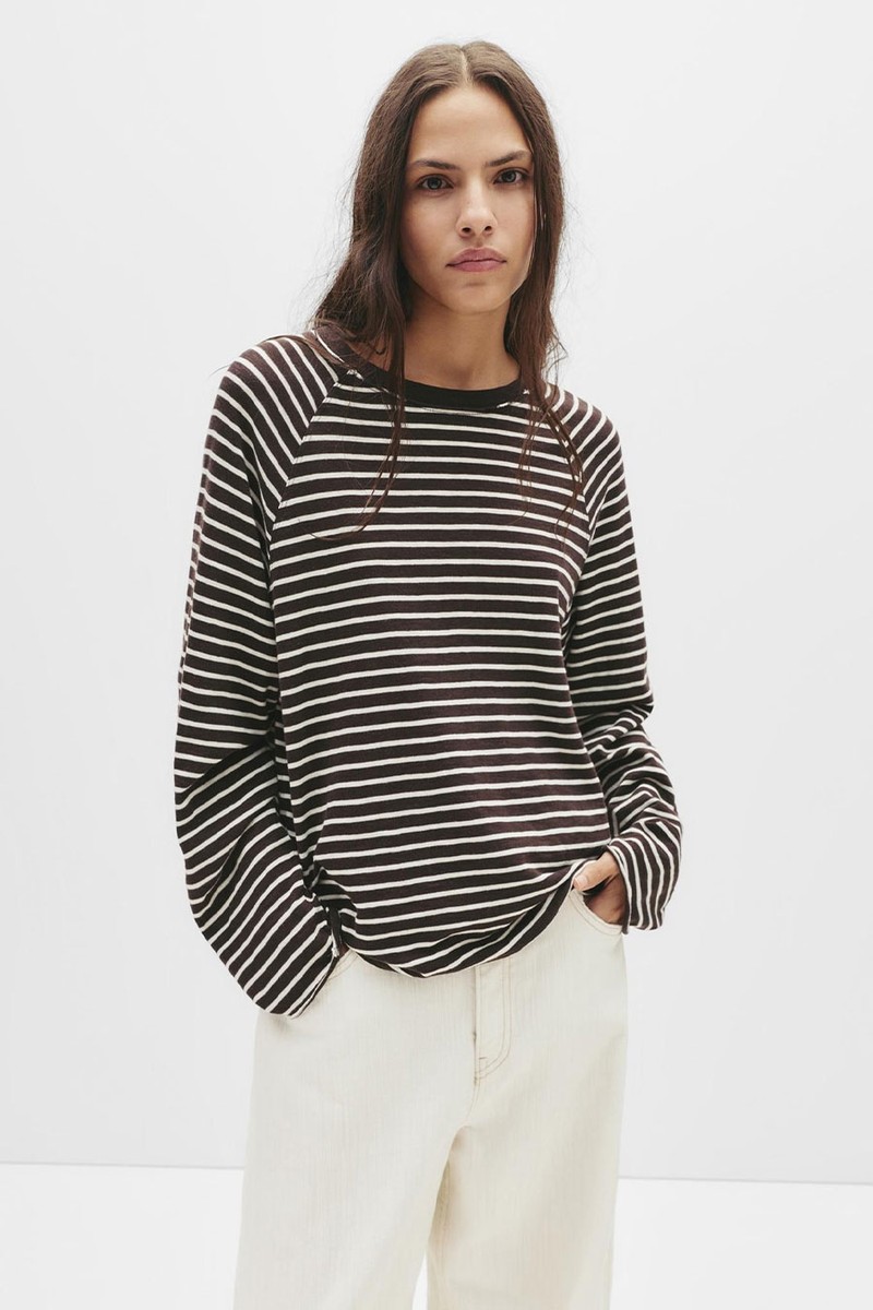 Raglan Long Sleeve T-Shirt from Pull & Bear