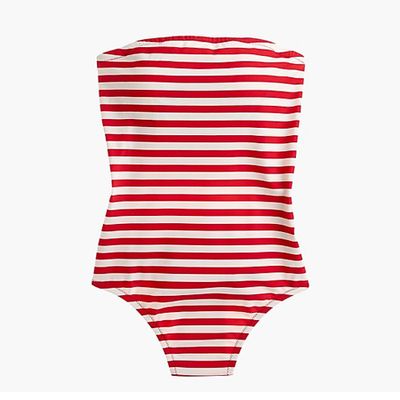 Cross Back Bandeau One Piece from J Crew