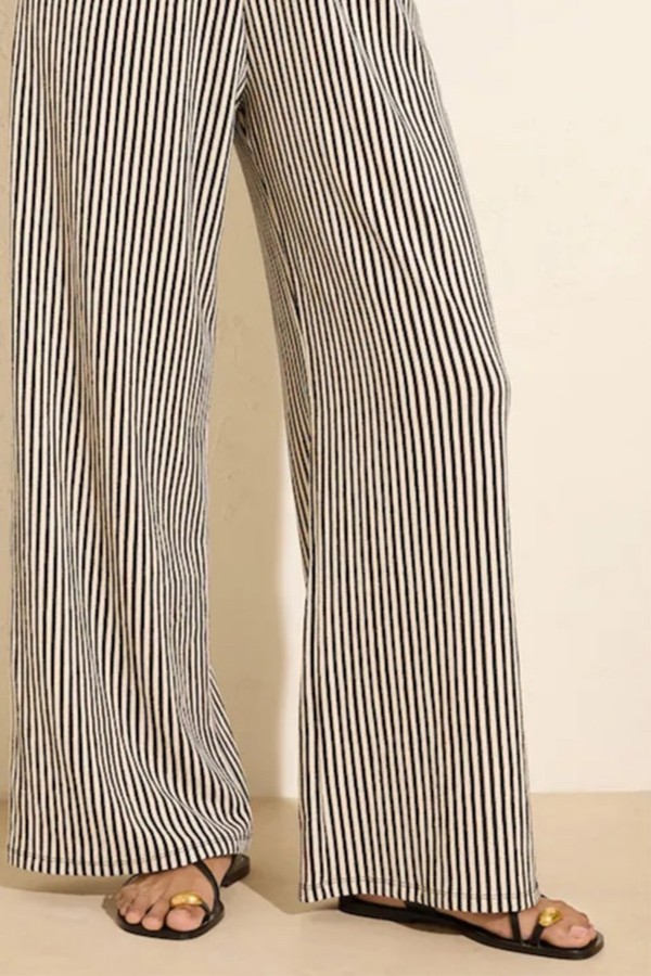 Stripe Crinkle Jersey Wide Leg Trousers from FRIENDS LIKE THESE