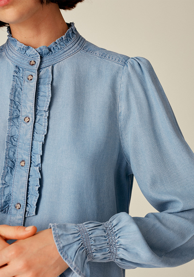 Supersoft Frill Denim Blouse from Me+Em