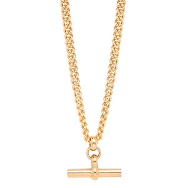 Gold T-Bar Curb Link Necklace from Tilly Sveaas