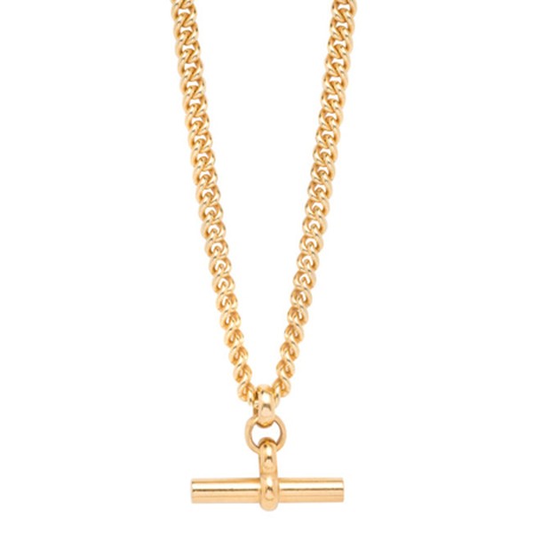 Gold T-Bar Curb Link Necklace from Tilly Sveaas