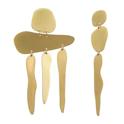 Gia Fall Earrings In Brushed Brass from Ruby Jack
