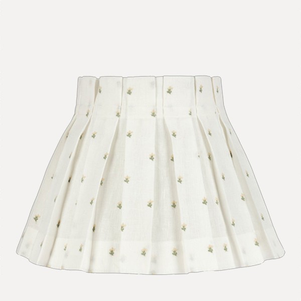 Embroidered Margarita Linen Structured Box Pleat Lampshade from Alice Palmer & Co