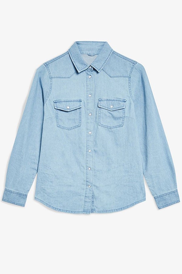 Fitted Denim Shirt from Topshop