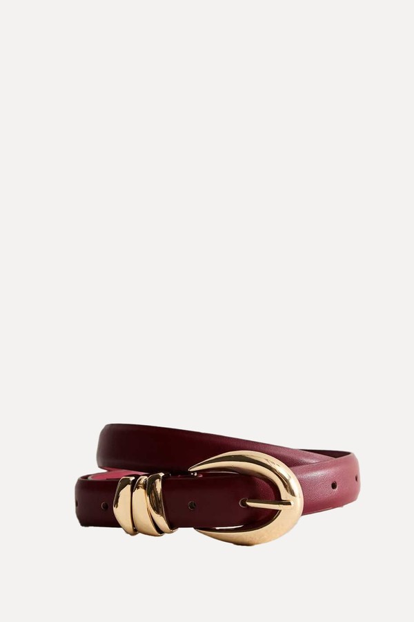 Faux Leather Triple Belt Loop Belt